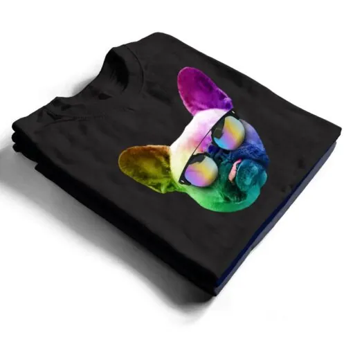 Funny Trippy Neon French Bulldog T Shirt