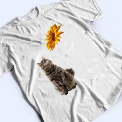 Furry Gray Cat Looking at the Sunflower T Shirt Furry Gray Cat Looking at the Sunflower T Shirt