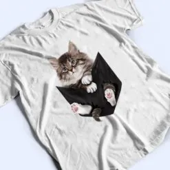 Furry Kitten Sad Face Cat Pocket T Shirt Furry Kitten Sad Face Cat Pocket T Shirt