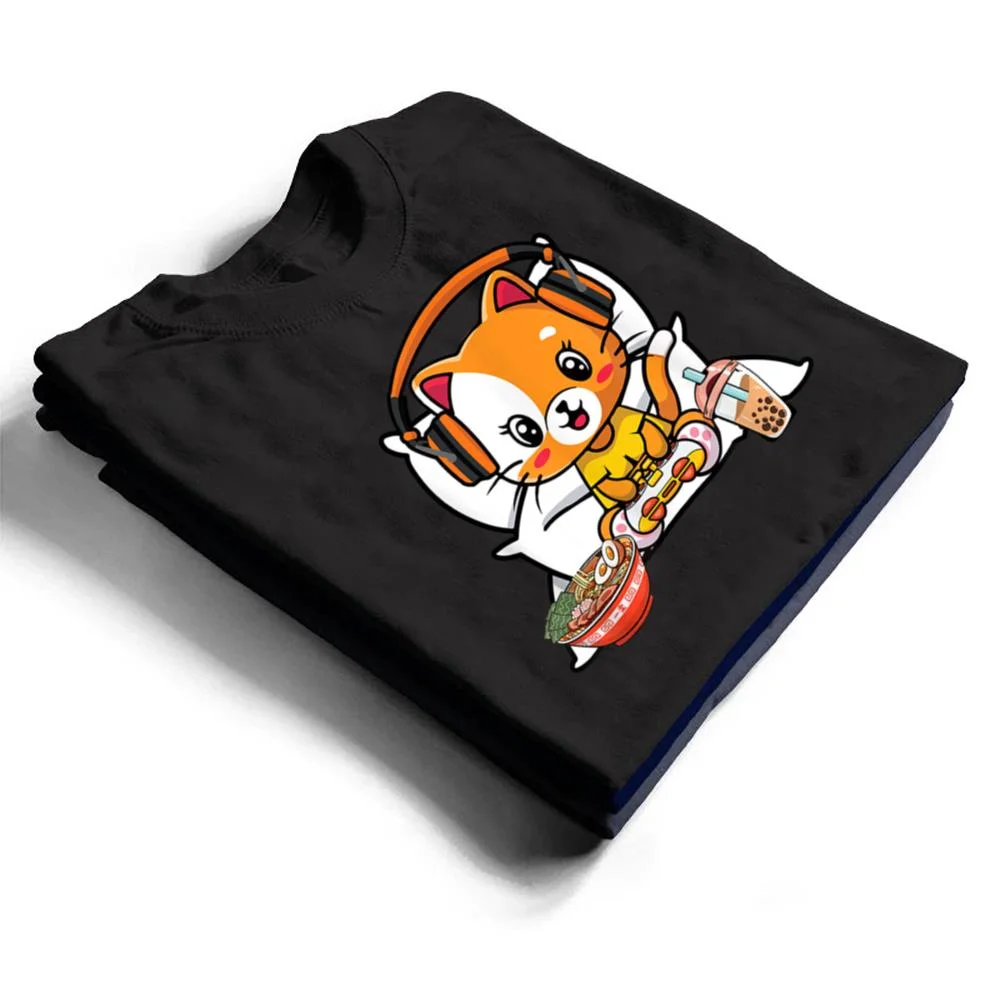 Gamer-Cat-Boba-and-Ramen-Kawaii-Anime-Neko-T-Shirt-1 Gamer Cat Boba and Ramen Kawaii Anime Neko T Shirt