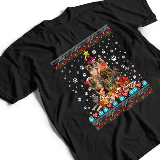 German Shepherd Dog Christmas Lights Christmas Ver 1 T Shirt