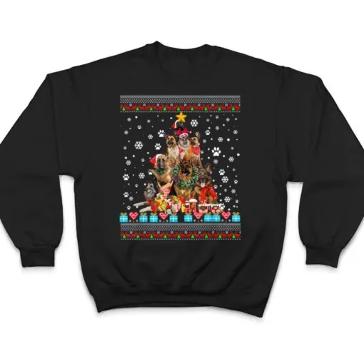 German Shepherd Dog Christmas Lights Christmas Ver 1 T Shirt