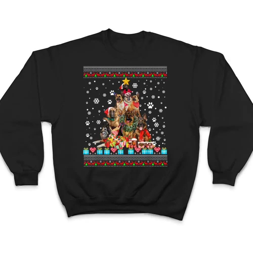 German-Shepherd-Dog-Christmas-Lights-Christmas-Ver-1-T-Shirt-4 German Shepherd Dog Christmas Lights Christmas Ver 1 T Shirt