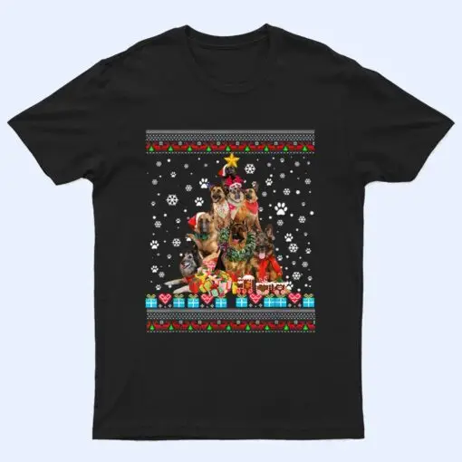 German Shepherd Dog Christmas Lights  Christmas Ver 1 T Shirt