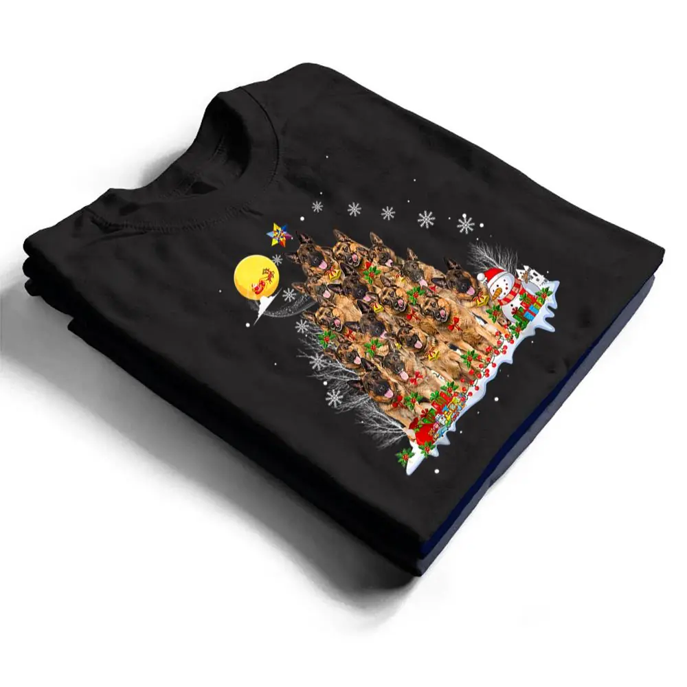 German-Shepherd-Dog-Lover-Matching-Santa-Christmas-Tree-T-Shirt-1 German Shepherd Dog Lover Matching Santa Christmas Tree T Shirt