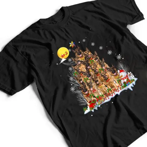 German Shepherd Dog Lover Matching Santa Christmas Tree T Shirt