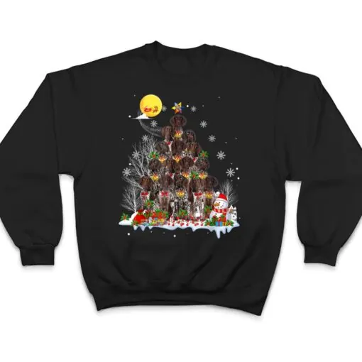 German Shorthaired Pointer Dog Lover Santa Christmas Tree T Shirt