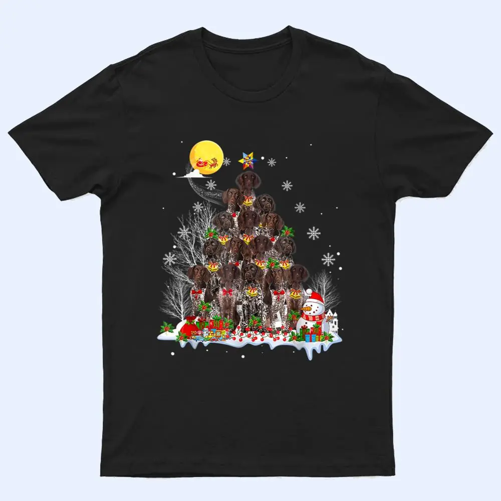 German Shorthaired Pointer Dog Lover Santa Christmas Tree T Shirt German Shorthaired Pointer Dog Lover Santa Christmas Tree T Shirt
