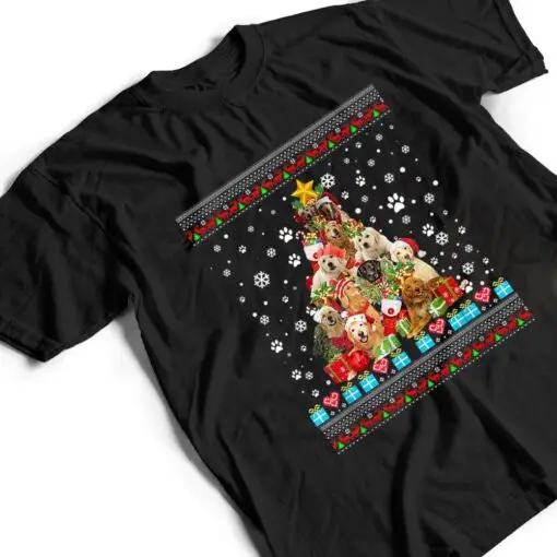 Golden Retriever Dog Christmas Lights Christmas T Shirt