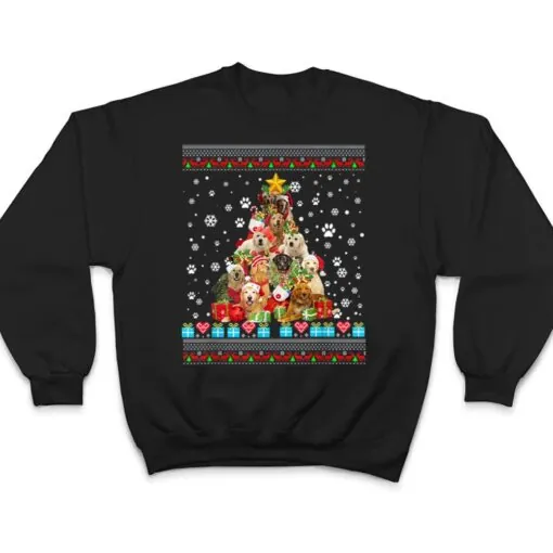 Golden Retriever Dog Christmas Lights Christmas T Shirt