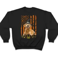Golden Retriever Dog Pumpkin American Flag Witch Halloween T Shirt Golden Retriever Dog Pumpkin American Flag Witch Halloween T Shirt