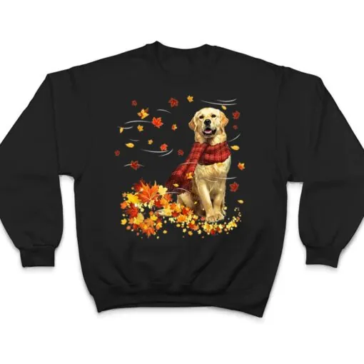 Golden Retriever Fall Scarf - Dogs Autumn Leaves T Shirt