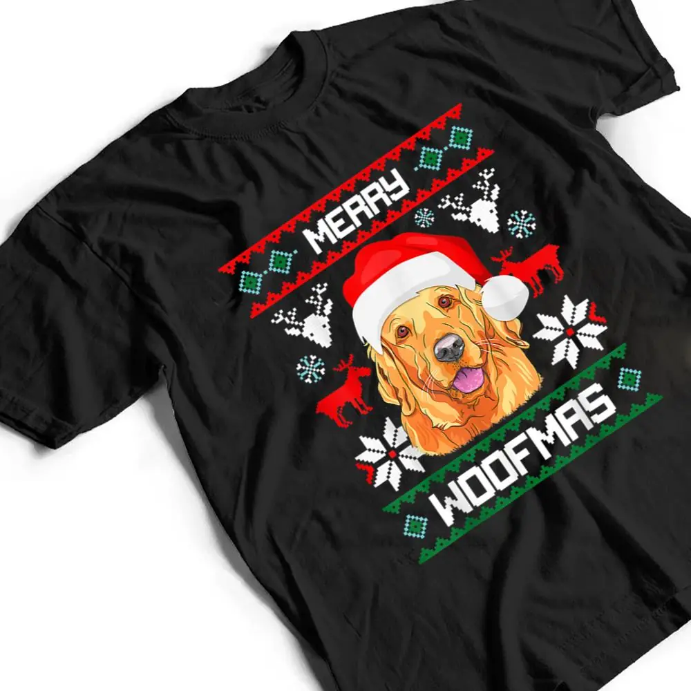 Golden-Retriever-Merry-Woofmas-Swea-Dog-Christmas-PJs-T-Shirt-2 Golden Retriever Merry Woofmas Swea Dog Christmas PJ's T Shirt