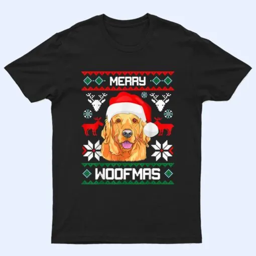 Golden Retriever Merry Woofmas Swea Dog Christmas PJ's T Shirt