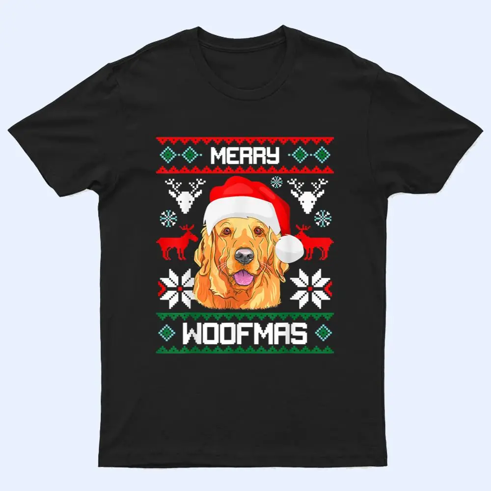 Golden Retriever Merry Woofmas Swea Dog Christmas PJ's T Shirt Golden Retriever Merry Woofmas Swea Dog Christmas PJ's T Shirt