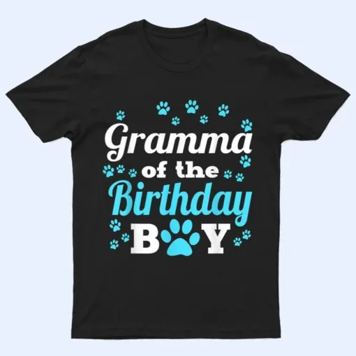 Gramma Of The Birthday Boy Dog Paw Bday Party Celebration T Shirt