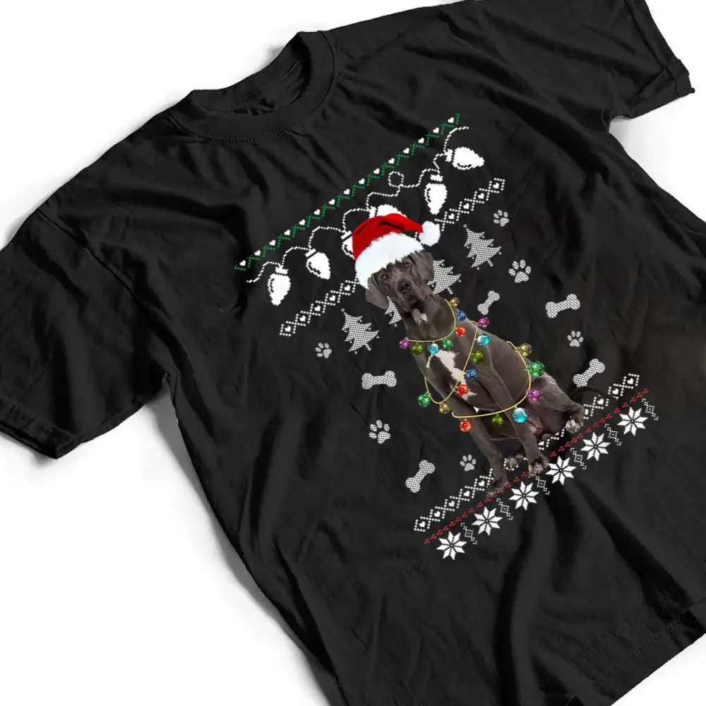 Great-Dane-Christmas-Dog-Light-Ugly-T-Shirt-2 Great Dane Christmas Dog Light Ugly T Shirt