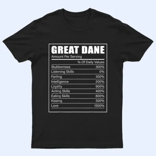 Great Dane Facts Dog Great Dane Lover Great Dane T Shirt