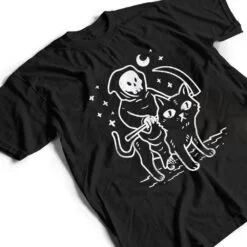 Grim Reaper Riding Cat Moon Funny Death Halloween Costume T Shirt Grim Reaper Riding Cat Moon Funny Death Halloween Costume T Shirt