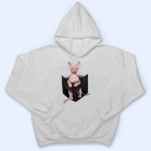 Hairless Cat Cute Sphynx Pocket T Shirt