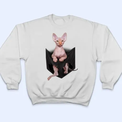 Hairless Cat Cute Sphynx Pocket T Shirt