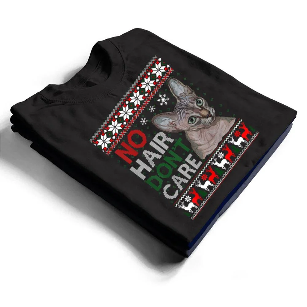 Hairless-Cat-Ugly-Christmas-Sweater-Sphynx-Cat-T-Shirt-1 Hairless Cat Ugly Christmas Sweater Sphynx Cat T Shirt
