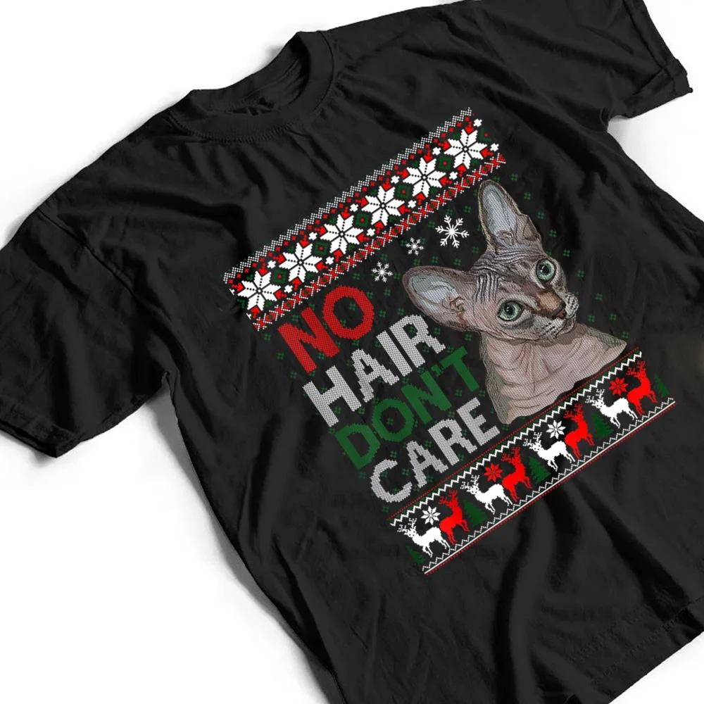 Hairless-Cat-Ugly-Christmas-Sweater-Sphynx-Cat-T-Shirt-2 Hairless Cat Ugly Christmas Sweater Sphynx Cat T Shirt