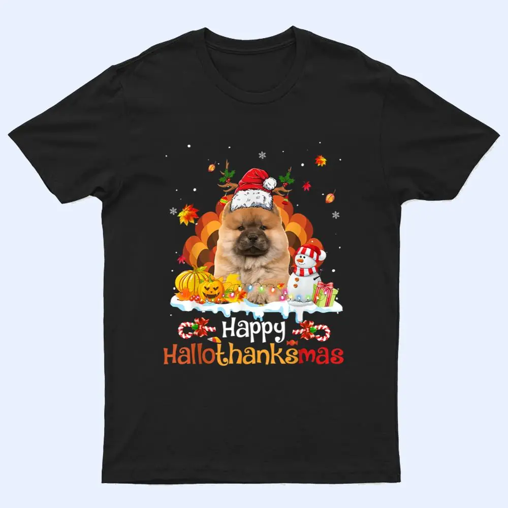 HalloThanksMas Halloween Thanksgiving Christmas Chowchow Dog T Shirt HalloThanksMas Halloween Thanksgiving Christmas Chowchow Dog T Shirt