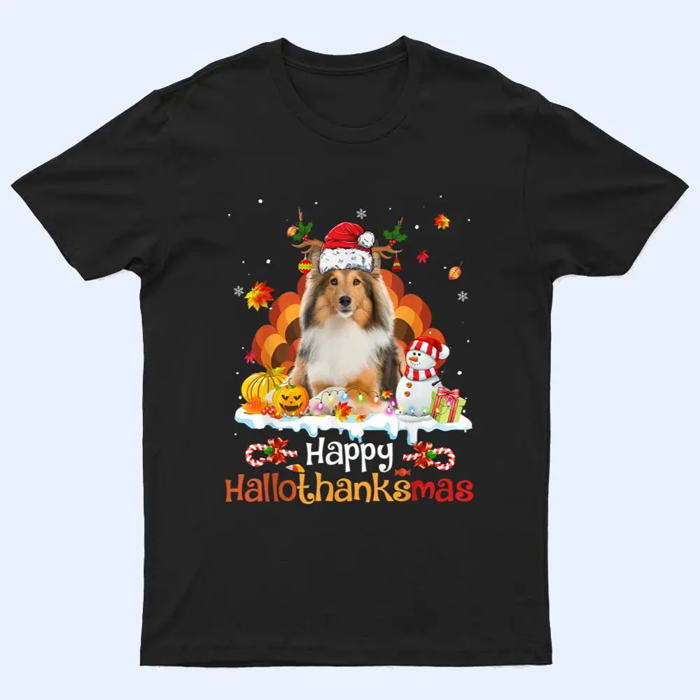 HalloThanksMas Halloween Thanksgiving Christmas Sheepdog Ver 1 T Shirt HalloThanksMas Halloween Thanksgiving Christmas Sheepdog Ver 1 T Shirt