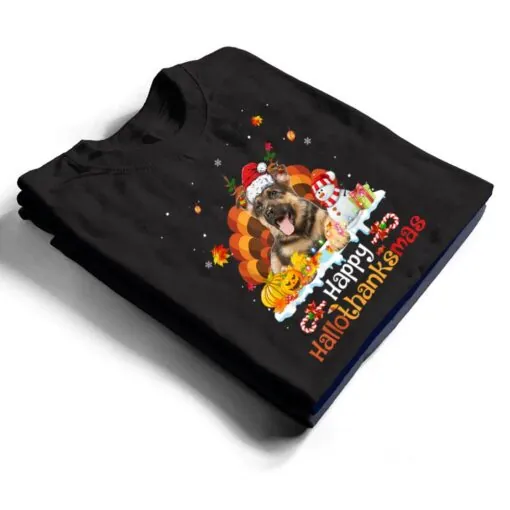 HalloThanksMas Halloween Thanksgiving Christmas Sheepdog Ver 2 T Shirt