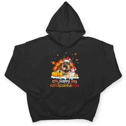 HalloThanksMas Halloween Thanksgiving Christmas Sheepdog Ver 2 T Shirt