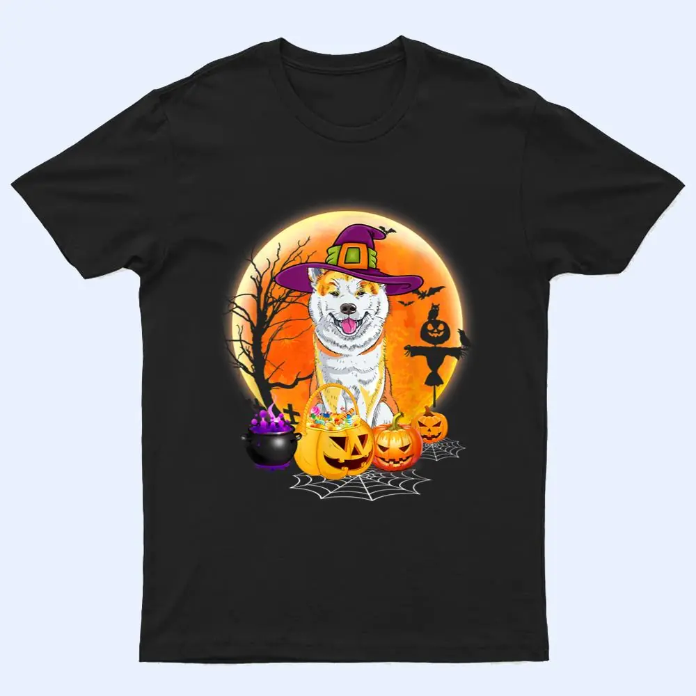 Halloween Akita Dog Moon With Pumpkin Funny Gifts T Shirt Halloween Akita Dog Moon With Pumpkin Funny Gifts T Shirt