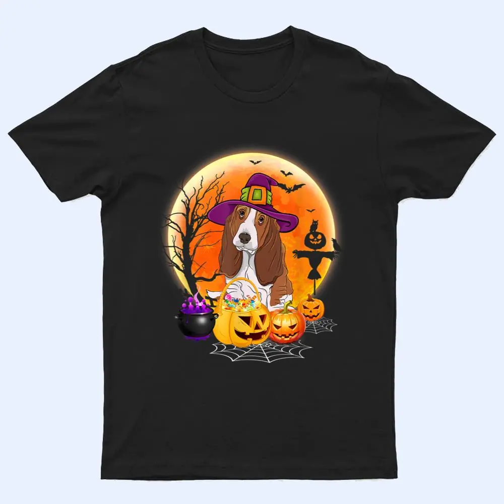 Halloween Basset Hound Dog Moon With Pumpkin Funny Gifts T Shirt Halloween Basset Hound Dog Moon With Pumpkin Funny Gifts T Shirt