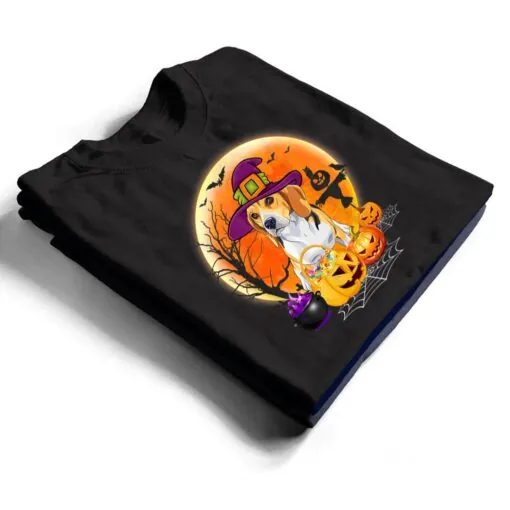 Halloween Beagle Dog Moon With Pumpkin T Shirt