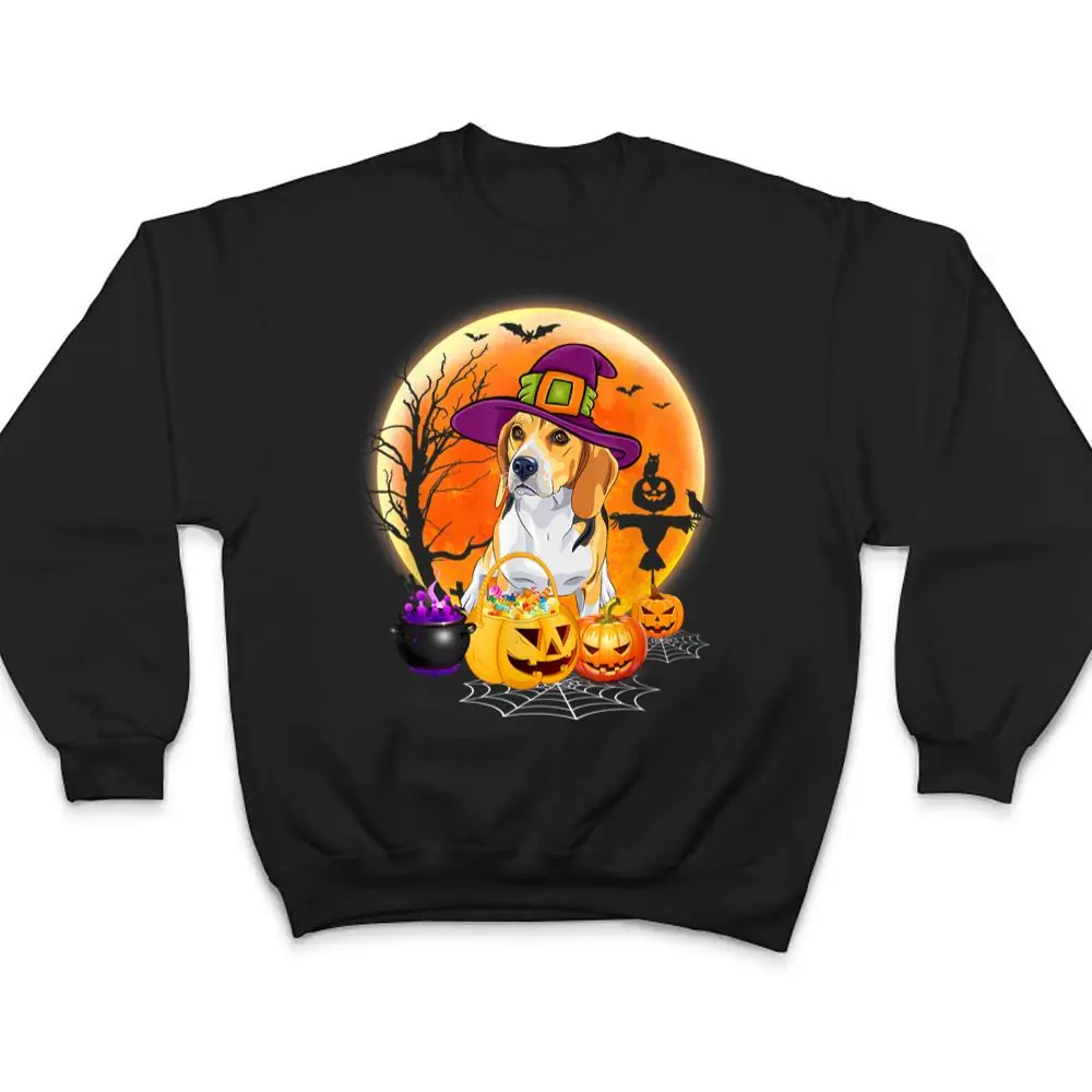 Halloween-Beagle-Dog-Moon-With-Pumpkin-T-Shirt-4 Halloween Beagle Dog Moon With Pumpkin T Shirt