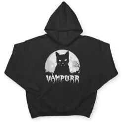 Halloween Black Cat Vampire With Full Moon - Vampurr Pun T Shirt Halloween Black Cat Vampire With Full Moon - Vampurr Pun T Shirt