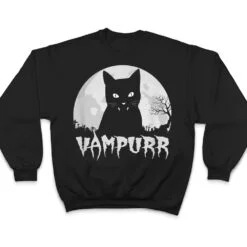 Halloween Black Cat Vampire With Full Moon - Vampurr Pun T Shirt Halloween Black Cat Vampire With Full Moon - Vampurr Pun T Shirt