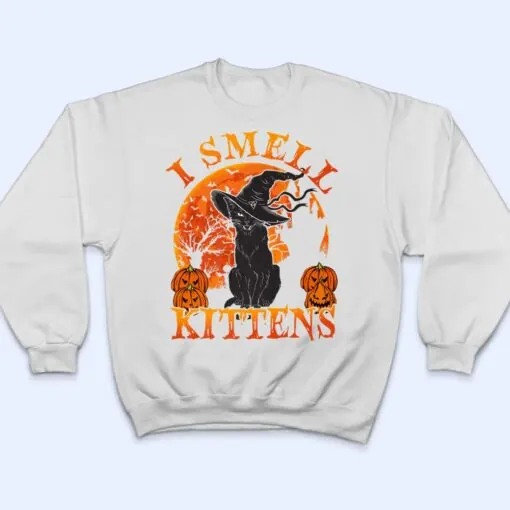 Halloween Black-Cat Witch Hat I Smell Kittens Lover Gift Premium T Shirt