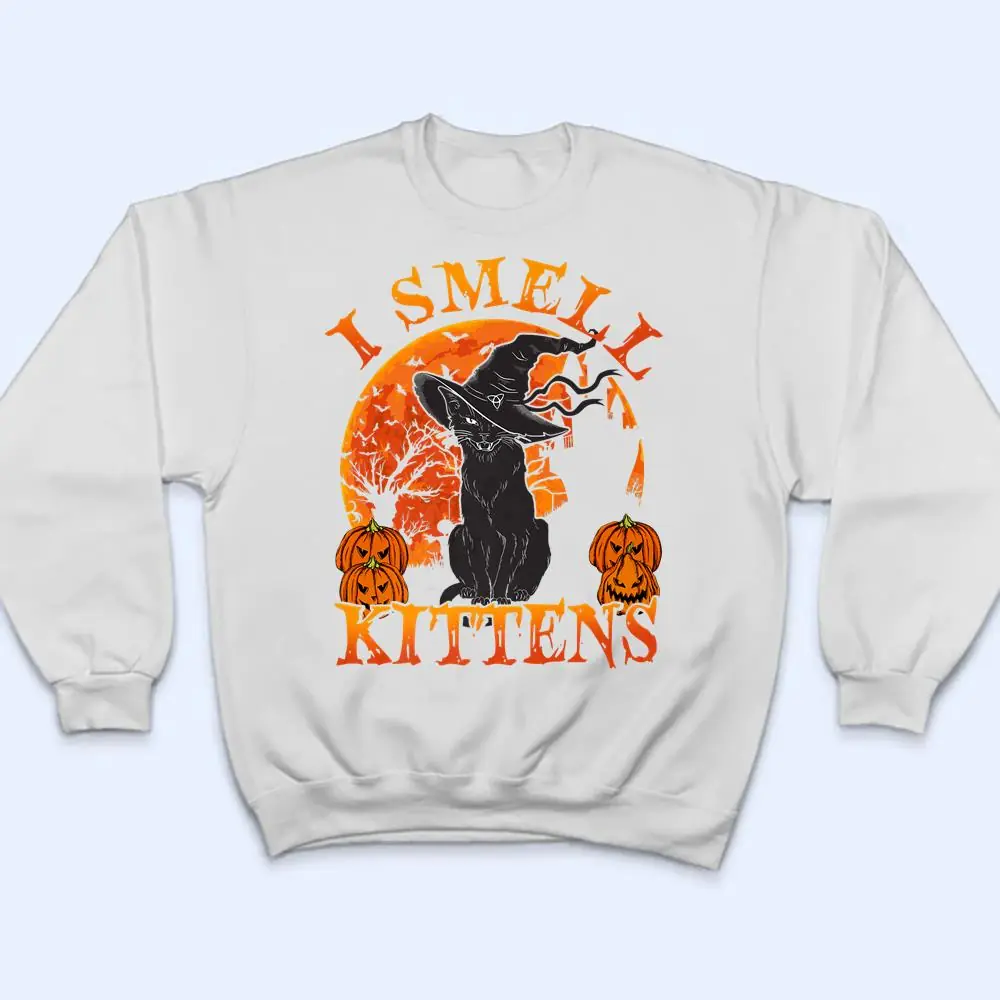 Halloween-Black-Cat-Witch-Hat-I-Smell-Kittens-Lover-Gift-Premium-T-Shirt-4 Halloween Black-Cat Witch Hat I Smell Kittens Lover Gift Premium T Shirt
