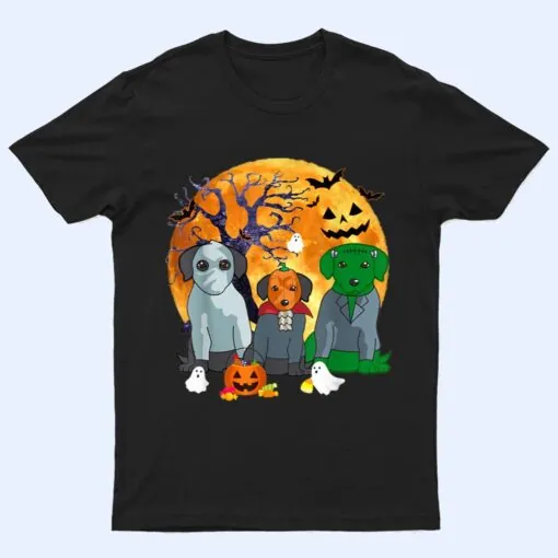 Halloween Black Lab Dog Zombie Jack O Lantern Pumpkin T Shirt