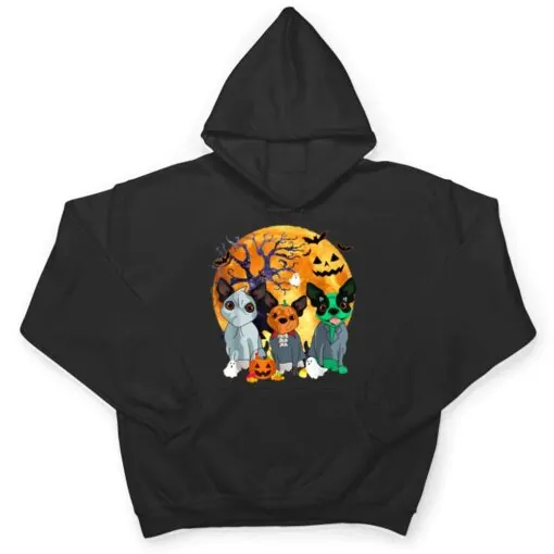 Halloween Boston Terrier Dog Zombie Jack O Lantern Pumpkin T Shirt