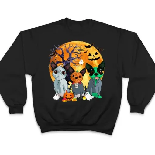 Halloween Boston Terrier Dog Zombie Jack O Lantern Pumpkin T Shirt