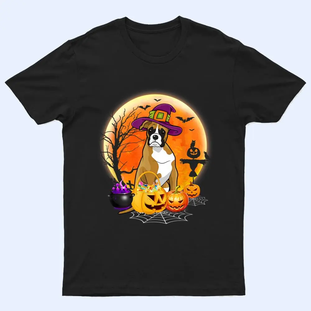Halloween Boxer Dog Moon With Pumpkin Funny Gifts T Shirt Halloween Boxer Dog Moon With Pumpkin Funny Gifts T Shirt