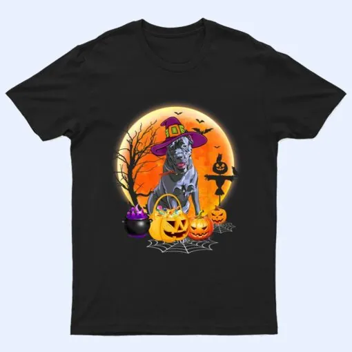 Halloween Cane Corso Dog Moon With Pumpkin Funny Gifts T Shirt