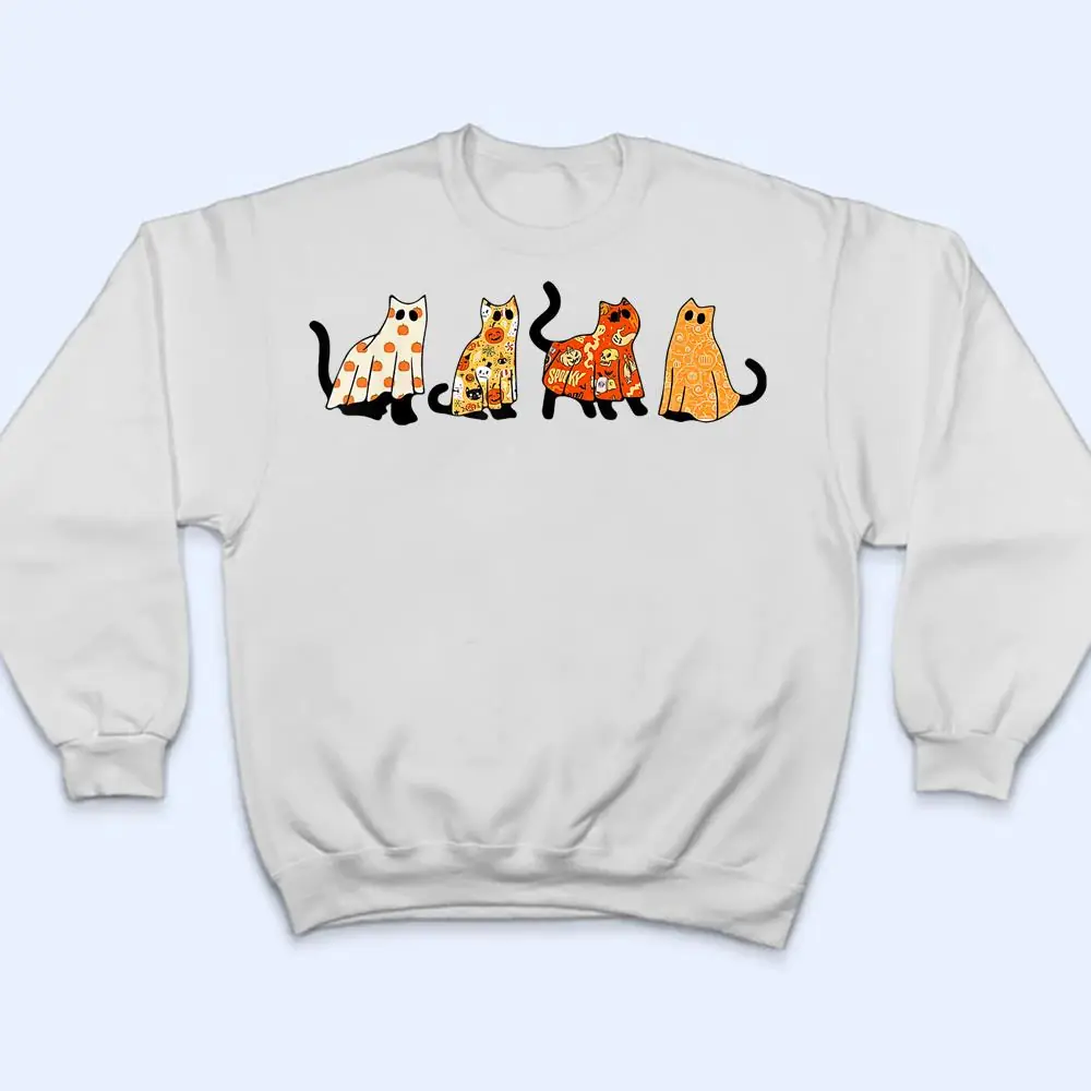 Halloween Cat Treat Or Treating Pajamas Ghost Halloween T Shirt