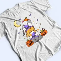 Halloween Cats Anime Cat Kawaii Neko Pumpkin Cat Lover Witch T Shirt