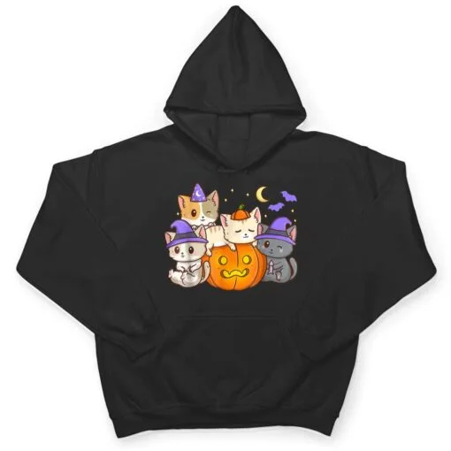 Halloween Cats Anime Cat Kawaii Neko Pumpkin Cat Lover Witch Ver 4 T Shirt