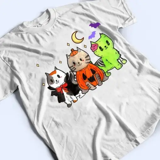 Halloween Cats Anime Cat Kawaii Neko Pumpkin Cat Lover Witch_4 T Shirt