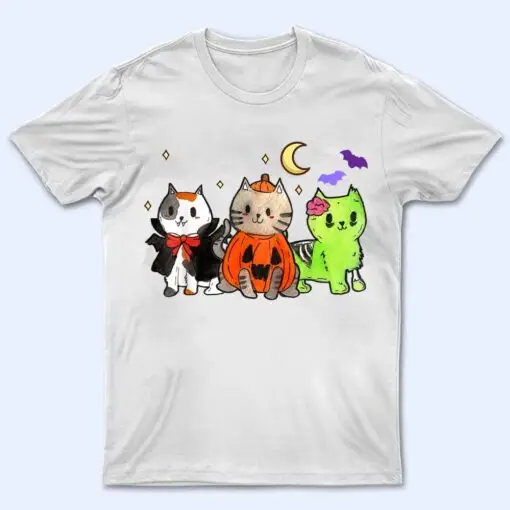 Halloween Cats Anime Cat Kawaii Neko Pumpkin Cat Lover Witch_4 T Shirt