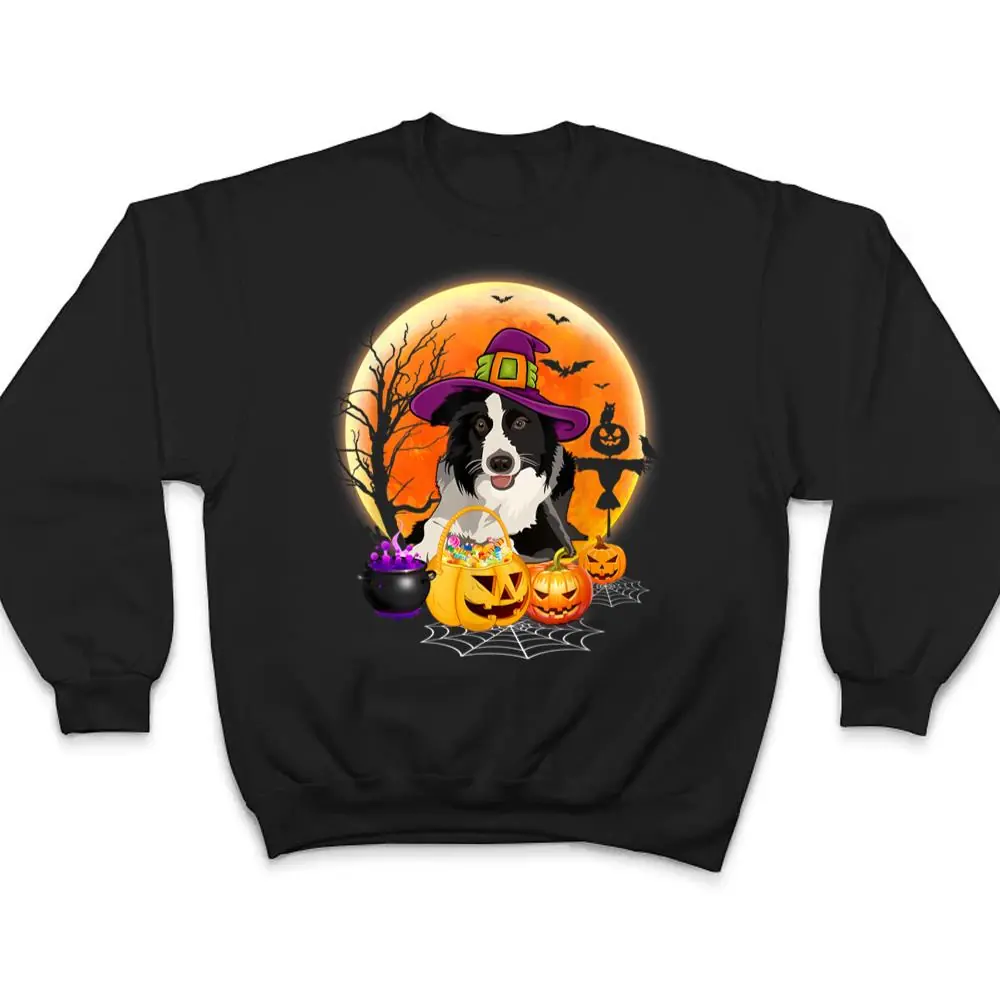 Halloween-Collie-Dog-Moon-With-Pumpkin-Funny-Gifts-Women-Kid-T-Shirt-4 Halloween Collie Dog Moon With Pumpkin Funny Gifts Women Kid T Shirt